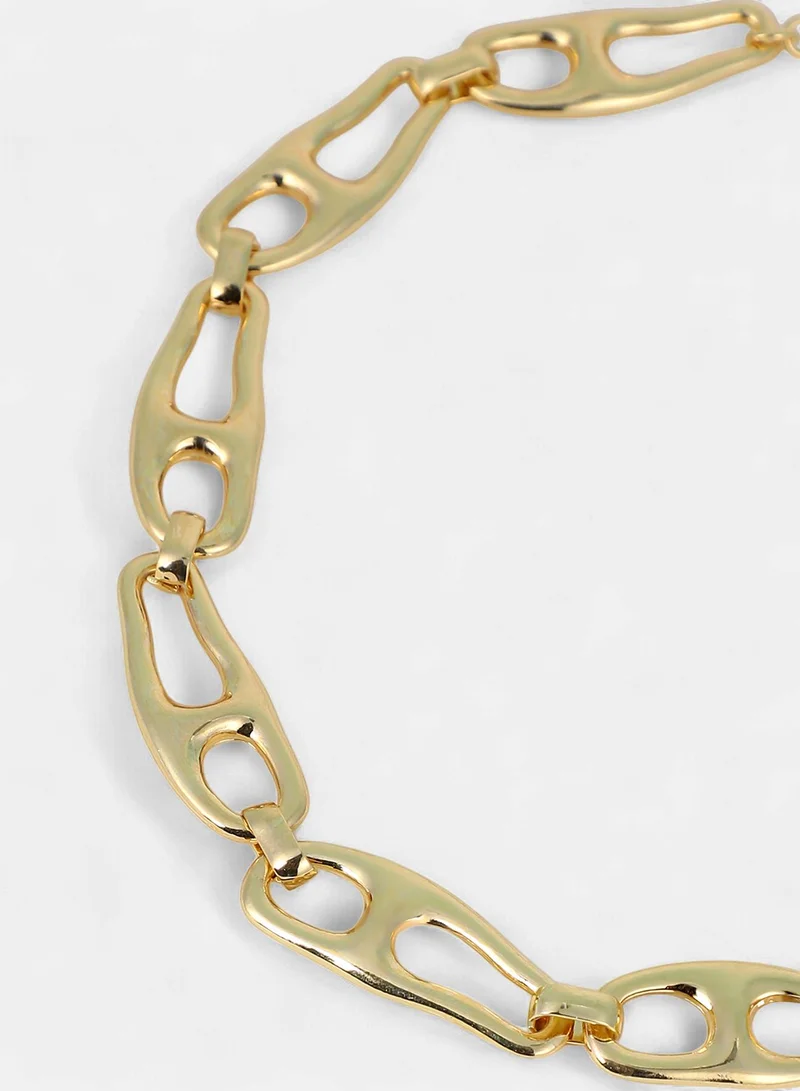 SOHI SOHI Women The Pavement-Link Chain Necklace | California  Colour | One-Size | Metallic Alloy Material | Lobster Clasp Closure | Necklace For Casual & Evening Wear