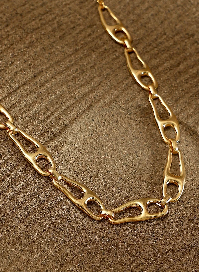 SOHI SOHI Women The Pavement-Link Chain Necklace | California  Colour | One-Size | Metallic Alloy Material | Lobster Clasp Closure | Necklace For Casual & Evening Wear