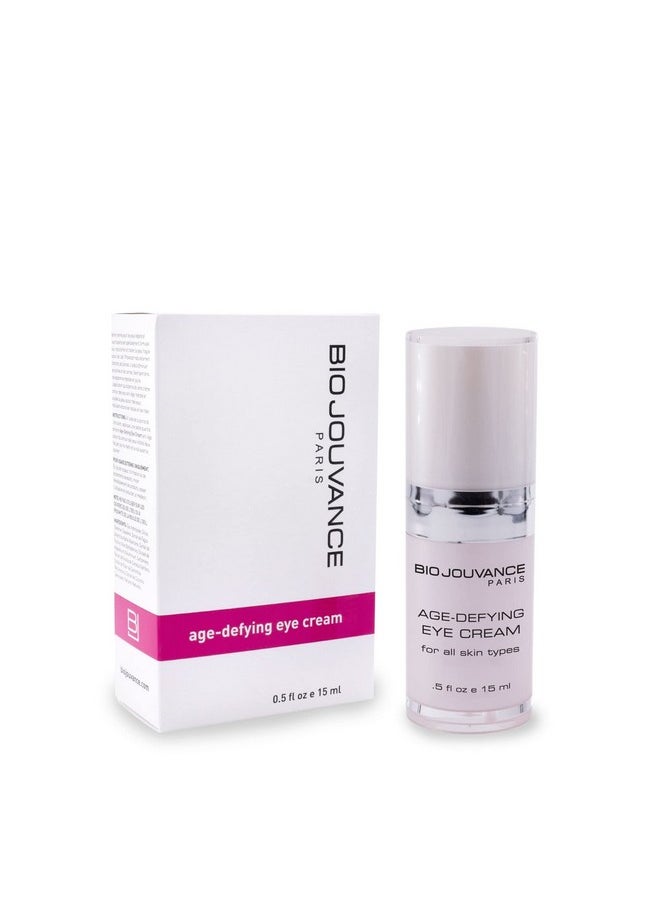 BIO JOUVANCE PARIS Agedefying Eye Cream 0.5Oz / 15Ml Reduce Wrinkle Antiaging Diminish Puffiness And Dark Circles Daily Facial Skin Care Treatment Regimen Made In France  - Image 1