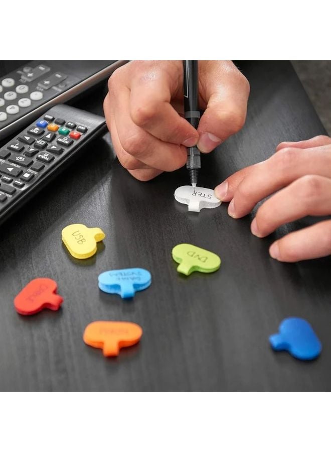 20pcs Random Color Heart Shaped Reusable Cable Label Tape No Residue - Image 2