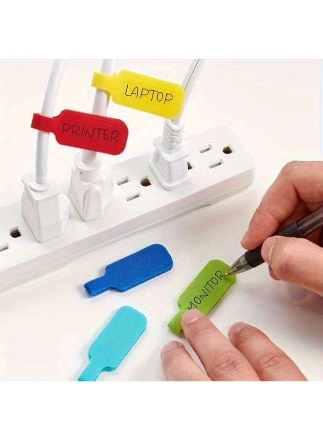 20pcs Random Color Heart Shaped Reusable Cable Label Tape No Residue - Image 5