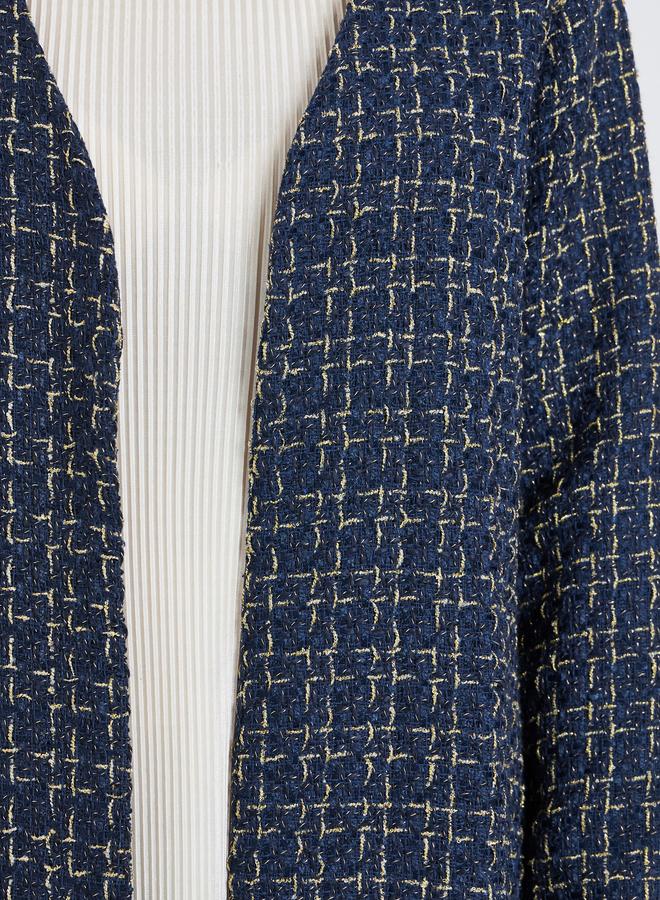 Amirah Front Open Tweed Look Abaya - Image 4