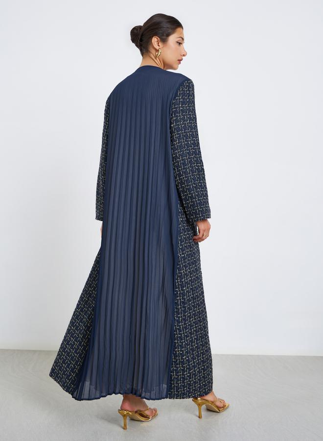 Amirah Front Open Tweed Look Abaya - Image 5