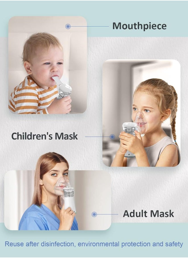 KHAJUL Ultrasonic Mesh Nebulizer, Self-Cleaning Handheld, 3 Masks, Personal Steam Inhaler for  Adult and PediatricBreathing Problems  - Image 5