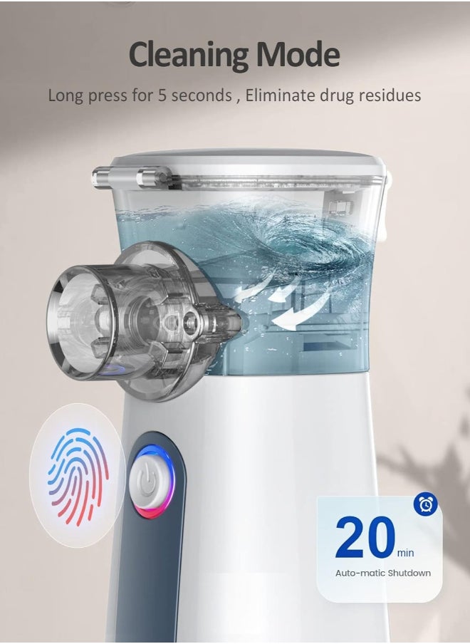 KHAJUL Ultrasonic Mesh Nebulizer, Self-Cleaning Handheld, 3 Masks, Personal Steam Inhaler for  Adult and PediatricBreathing Problems  - Image 3
