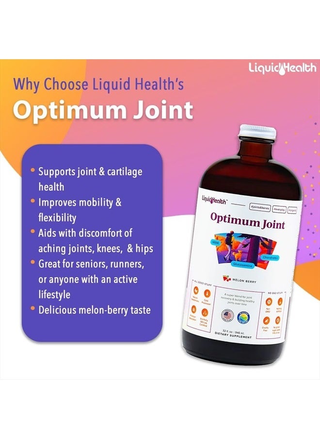 LIQUIDHEALTH 32 Oz Optimum Joint Support Supplement with Glucosamine Chondroitin MSM Hyaluronic Acid - Triple Strength Liquid Vitamins, Gluten-Free, Sugar-Free, Dairy-Free, Soy-Free Joint Juice  - Image 3