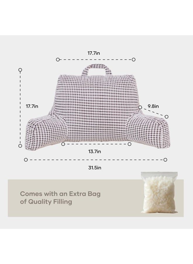 NOONTIDE Reading Pillow with Detachable Neck Roll and Individual Cushion，Cover Washable Sit up Pillow,Watching TV/Gaming/Relaxing(White) - Image 5