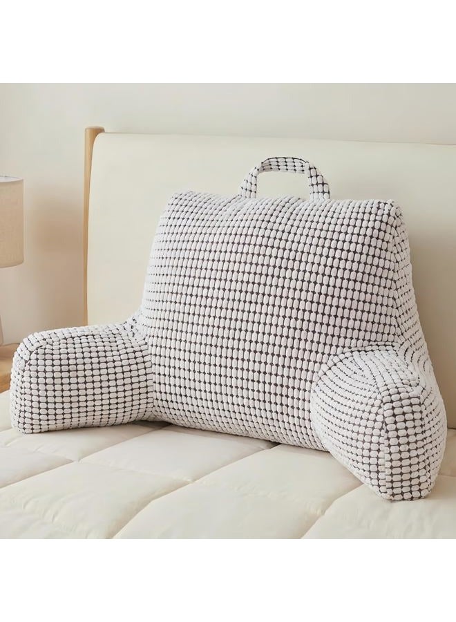 NOONTIDE Reading Pillow with Detachable Neck Roll and Individual Cushion，Cover Washable Sit up Pillow,Watching TV/Gaming/Relaxing(White) - Image 1