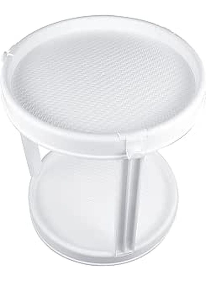 White Double Layer Rotating Spice Rack Organizer For Kitchen Countertop Pantry Storage - Image 1