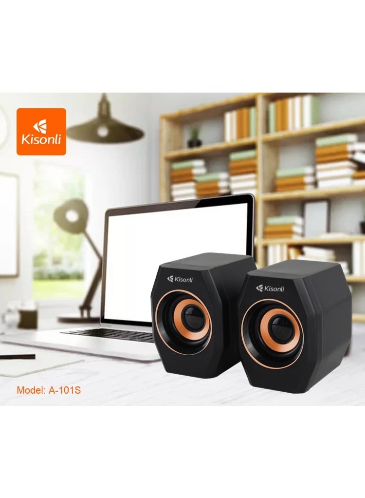 Kisonli A-101S USB Stereo Speaker – Clear Sound in Compact Build - Image 4