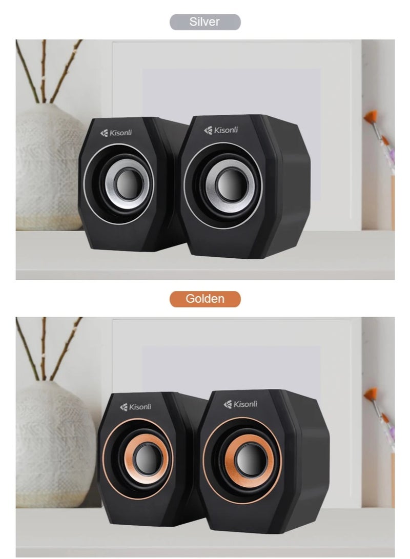 Kisonli A-101S USB Stereo Speaker – Clear Sound in Compact Build - Image 2