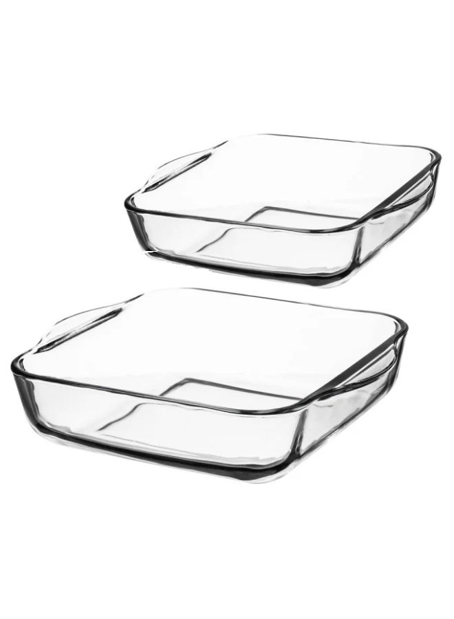 Mirolex 2-piece square glass oven tray set, 1.6L / 2.9L - Image 1