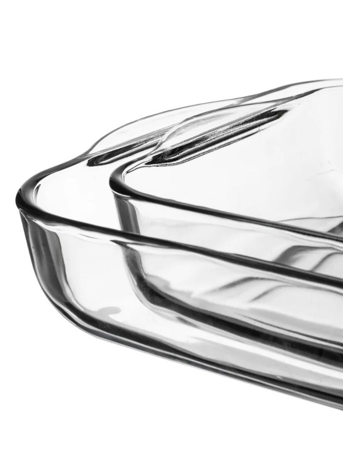 Mirolex 2-piece square glass oven tray set, 1.6L / 2.9L - Image 3