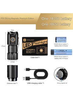 Excellent New Super Bright Strong Light Flashlight Mini Portable LED Multi-Function Camping Magnetic Lamp Basic Model [Six-Piece Set] 