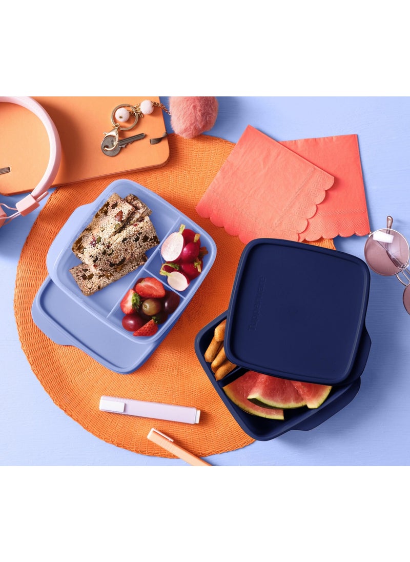 Tupperware Lunch Box with Compartments 550ML Midnight Blue  - Image 3