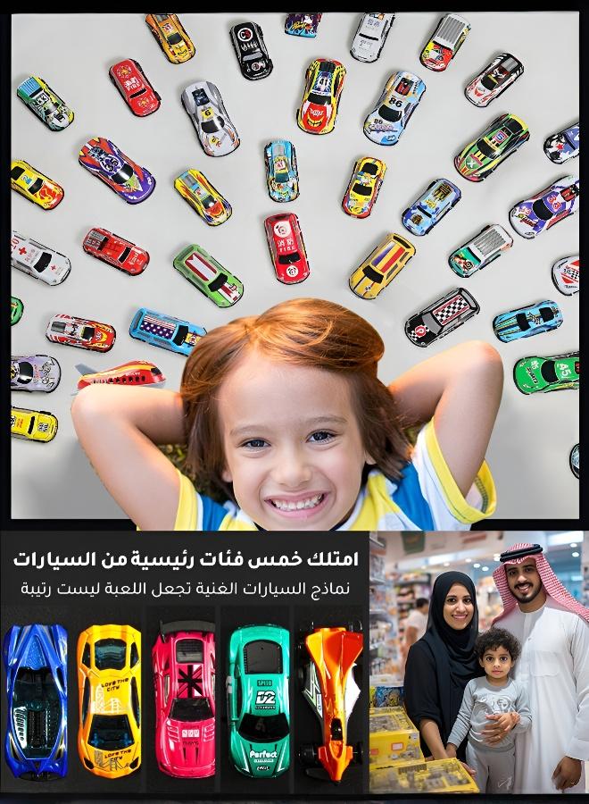 50-Piece Miniature Racing Vehicle Collection with Play Map - Image 4