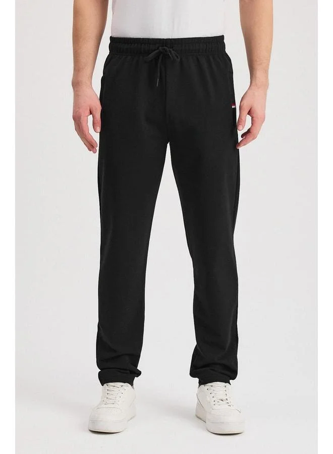 Mmetalic  Black-Anthracite Men's 2-Pack Casual Sweatpants with Zippered Pockets, Embroidered Detail, Straight-Leg and Relaxed Fit. for Men | Best Price UAE
