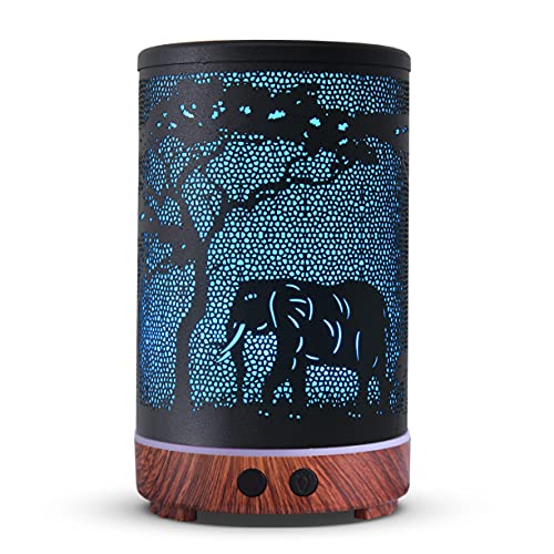 kobodon Essential Oils Diffuser,Aromatherapy Diffuser,Birthday Gifts for Women Mom Grandma,Metal Cool Mist Humidifier with 7 Colors Lights Waterless Auto Off Air Diffusers（Elephant） - Image 1