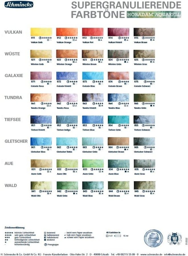 Schmincke - HORADAM® AQUARELL, Super Granulation, 14 973 006 Galaxy Blue, 15 ml tube, very strong granulating colors, finest, super granulating watercolors - Image 5