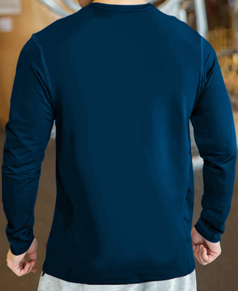 AUSK Men Polyester Regular Fit T-Shirt || Mens Full Sleeve Sports T-Shirt (Color-Teal) - Image 3