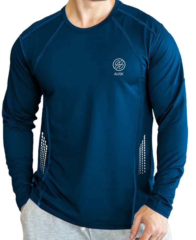 AUSK Men Polyester Regular Fit T-Shirt || Mens Full Sleeve Sports T-Shirt (Color-Teal) - Image 5