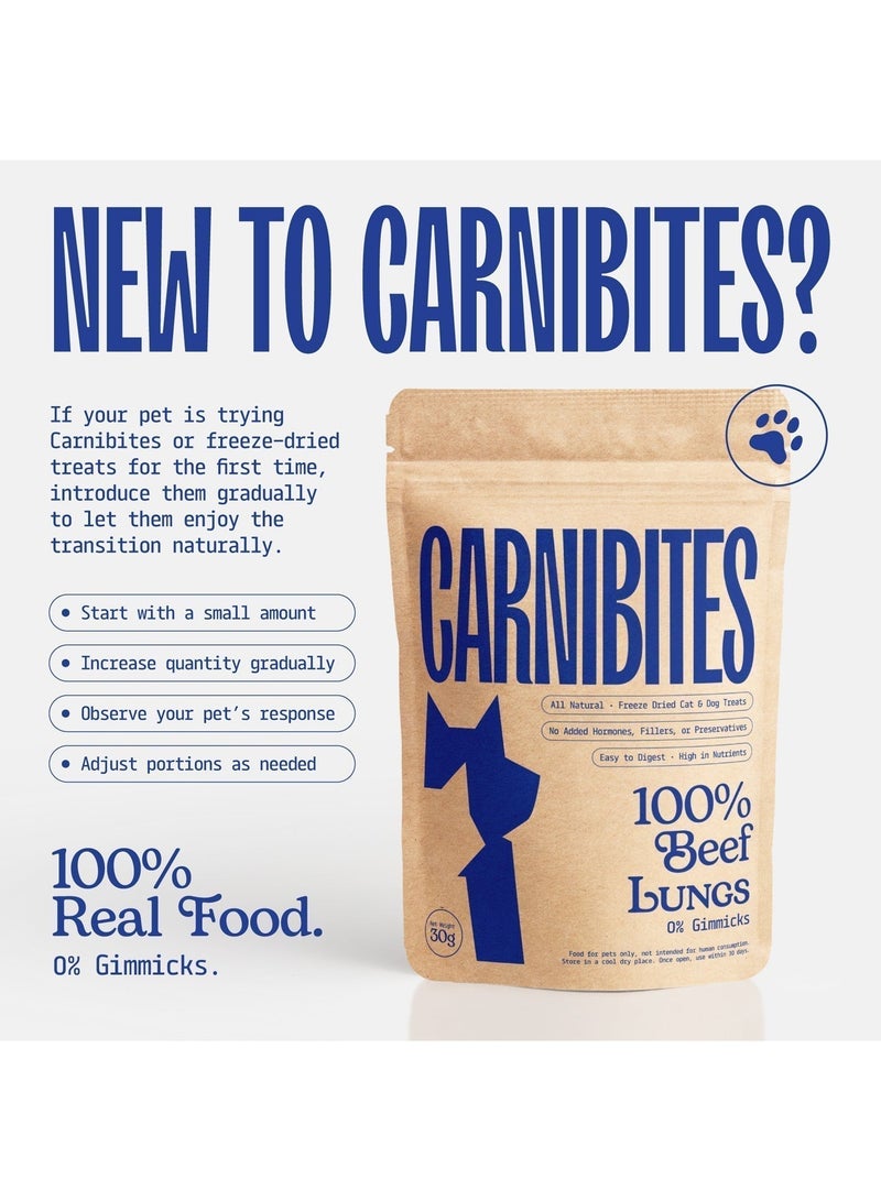 Carnibites Freeze-Dried Beef Lungs 30g | High-Protein Light Treats for Cats & Dogs - Image 5