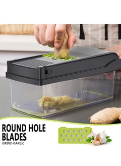 ELTRAZONE Vegetable Chopper Mandoline Slicer Cutter Chopper and Grater 11 in 1 Interchangeable Blades with Colander Basket and Container  - Image 5