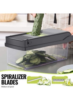 ELTRAZONE Vegetable Chopper Mandoline Slicer Cutter Chopper and Grater 11 in 1 Interchangeable Blades with Colander Basket and Container  - Image 3