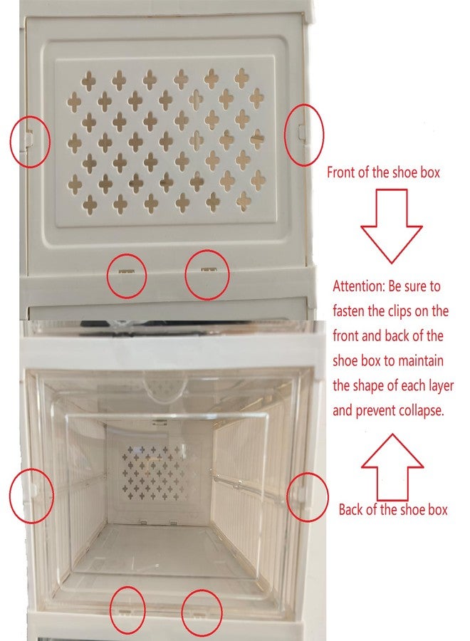 Frlanse 5 Tiers Stackable Shoe Storage Organizer bins open front, Space Saving Shoe Rack Holder Boxes,Moving Cabinet Bins Sturdy, Clear - Image 5