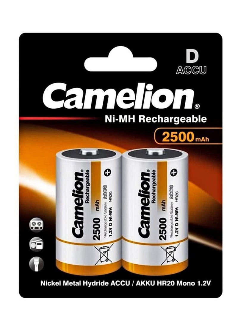 Camelion Rechargeable Batteries - Type D - 2500mAh, Pack of 2 - pzsku/ZFE02C19742D9064528AEZ/45/_/1666275567/da0d103e-2a03-4879-aa05-c30209236ac9