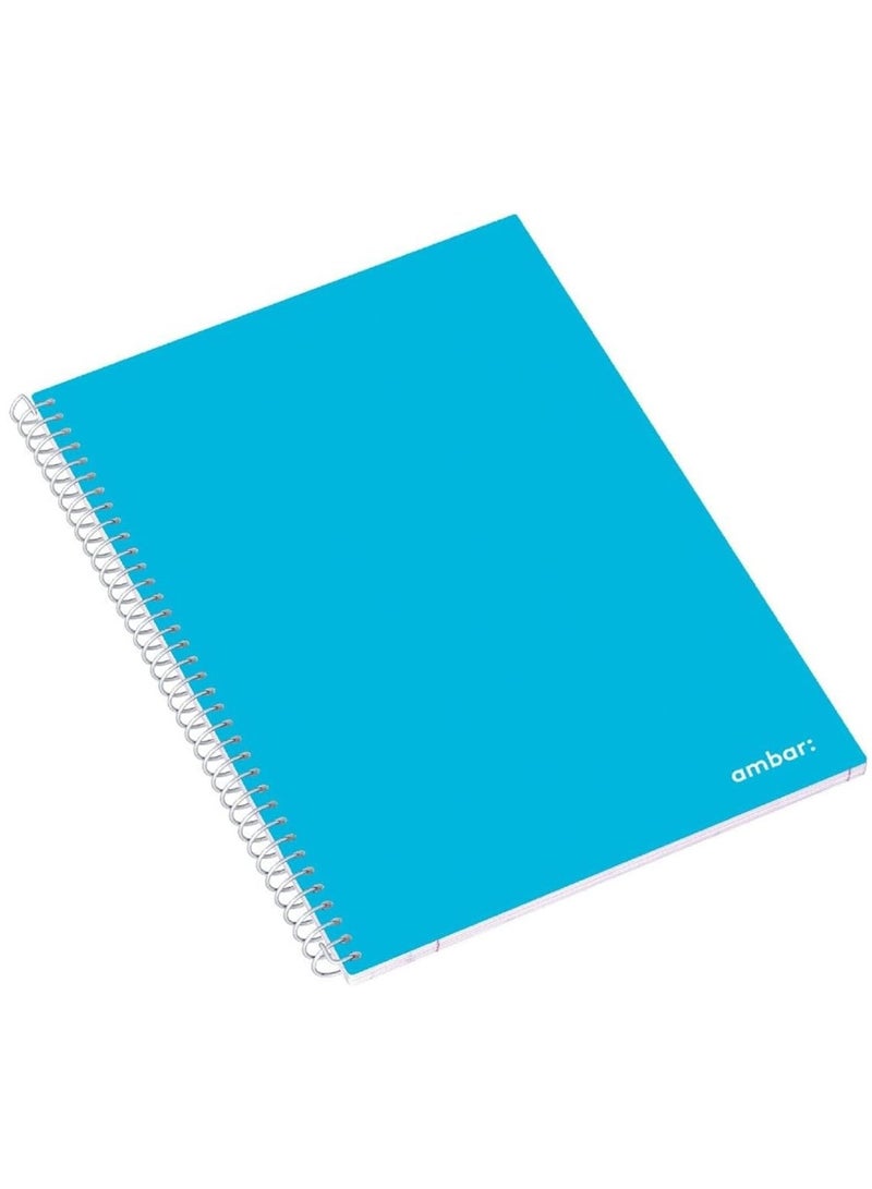 1-Piece A4 Size Single Lined Spiral Notebook Light Blue