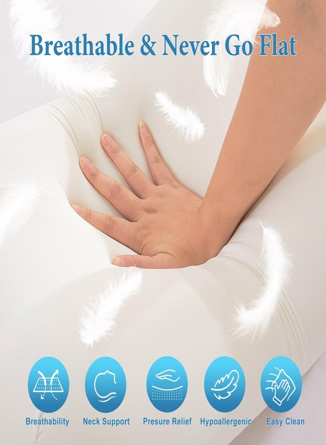 Felortte Cooling Gel Bed Memory Foam Pillow, Cervical Contour Pillows with Dual-Height Design for Neck Pain Relief, Support for Side Back Stomach Sleepers,Soft(Queen) - Image 3
