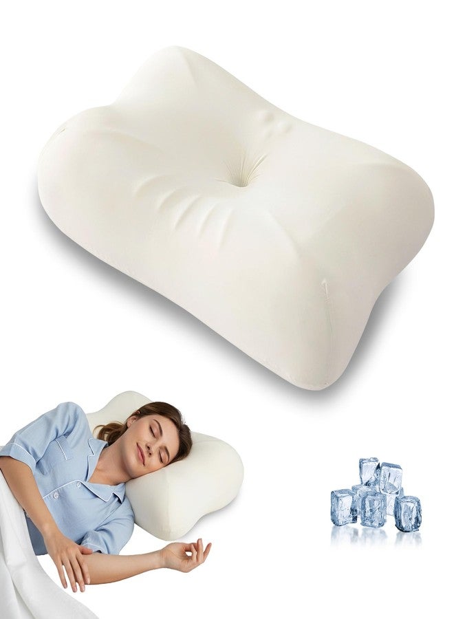 Felortte Cooling Gel Bed Memory Foam Pillow, Cervical Contour Pillows with Dual-Height Design for Neck Pain Relief, Support for Side Back Stomach Sleepers,Soft(Queen) - Image 1