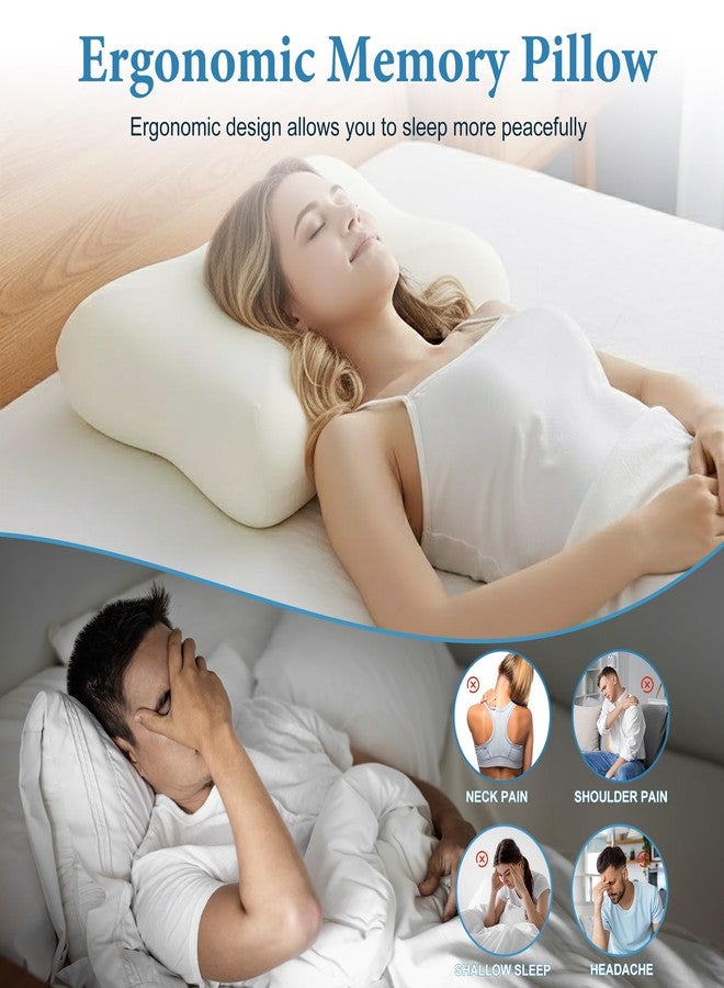 Felortte Cooling Gel Bed Memory Foam Pillow, Cervical Contour Pillows with Dual-Height Design for Neck Pain Relief, Support for Side Back Stomach Sleepers,Soft(Queen) - Image 4