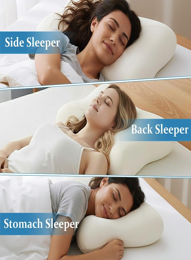 Felortte Cooling Gel Bed Memory Foam Pillow, Cervical Contour Pillows with Dual-Height Design for Neck Pain Relief, Support for Side Back Stomach Sleepers,Soft(Queen) - Image 2