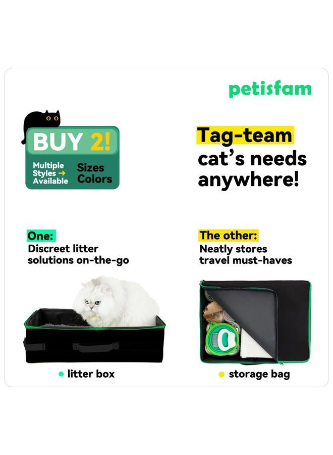 petisfam Portable Cat Travel Litter Box with Zipped Lid, No Leakage, No Smell, Easy to Carry, Easy to Use in Hotels, Car - Image 5