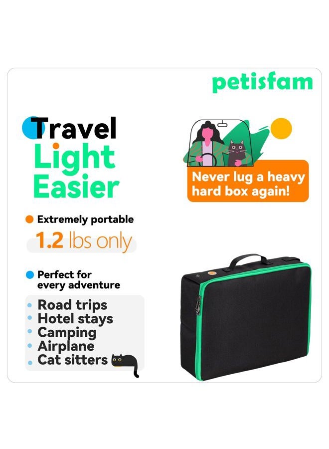 petisfam Portable Cat Travel Litter Box with Zipped Lid, No Leakage, No Smell, Easy to Carry, Easy to Use in Hotels, Car - Image 2