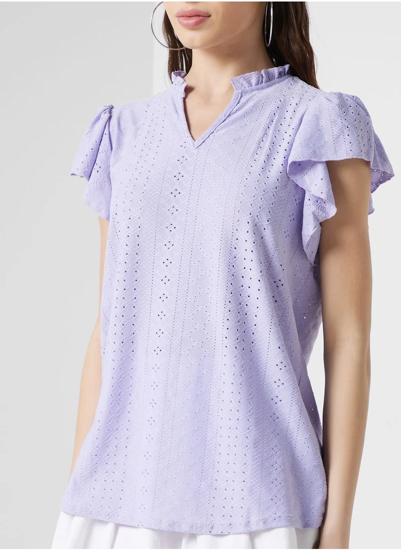 Ginger Urban Minx Flutter Sleeve Top