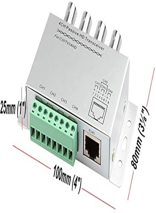 سبين كارت محول فيديو سلبي من نوع SPIN CART ذو 4 قنوات BNC إلى RJ45 CAT5/6 UTP لكاميرات AHD HD CVI TVI CCTV (عبوة من 1) - Image 4