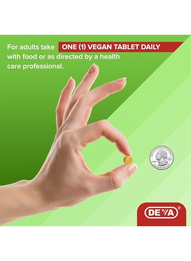 Deva Nutrition Vegan Multivitamin Mineral Supplement Tiny Tablets Iron Free (Pack of 2)