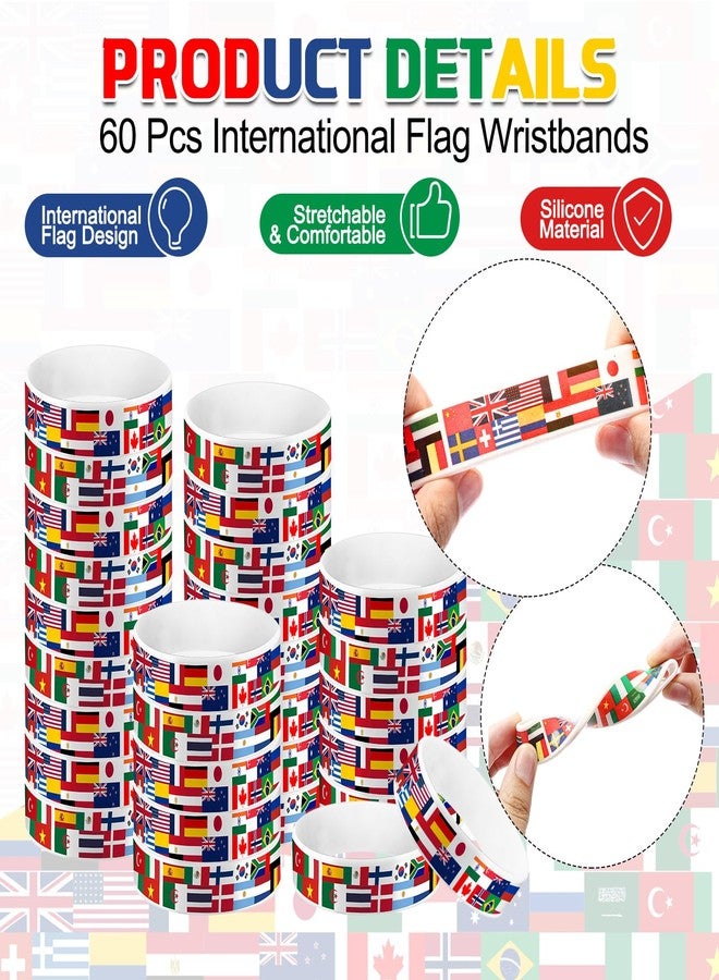Sinload 338 Pcs Christmas Around The World International Party Favors Around The World Map Stickers Country Flags Pens Wristbands Keychains Badge Pins for History Geography Social Studies - Image 3