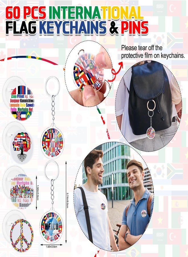 Sinload 338 Pcs Christmas Around The World International Party Favors Around The World Map Stickers Country Flags Pens Wristbands Keychains Badge Pins for History Geography Social Studies - Image 4