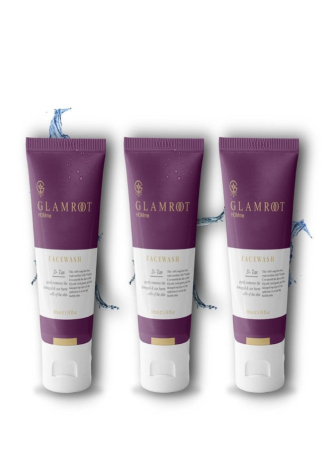 جلامروت غسول الوجه Glamroot De-Tan يزيل بلطف خلايا الجلد التالفة والمتضررة من حروق الشمس (عبوة من 3 قطع) - Image 1