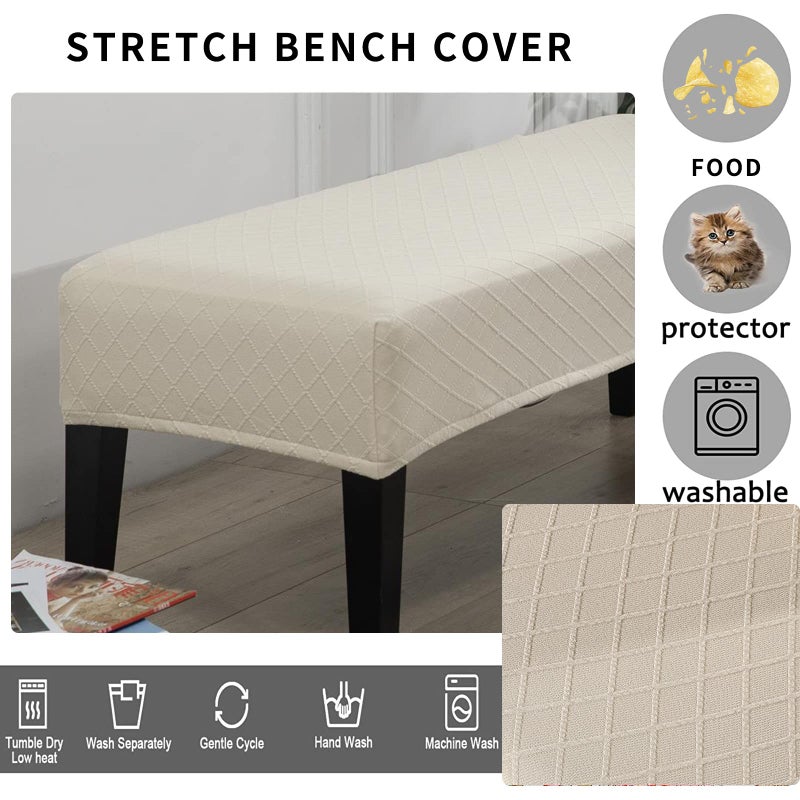 HAOYONG Dining Room Chair Cover Jacquard Chair Slipcover Washable Parsons Chair Slipcover Removable Seat Protector for Dining Room Hotel Ceremony Restaurant - 4 PCS Chair Cover+1 PC Bench Cover - Image 4