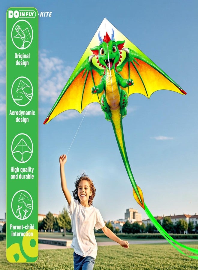 Doinfly Cartoon Dragon Kite is Suitable for Children and Teenagers, Including Boys and Girls. This Kite is Extremely Easy to Fly and is Perfect for Family outings, Outdoor Games and Activities. - Image 2