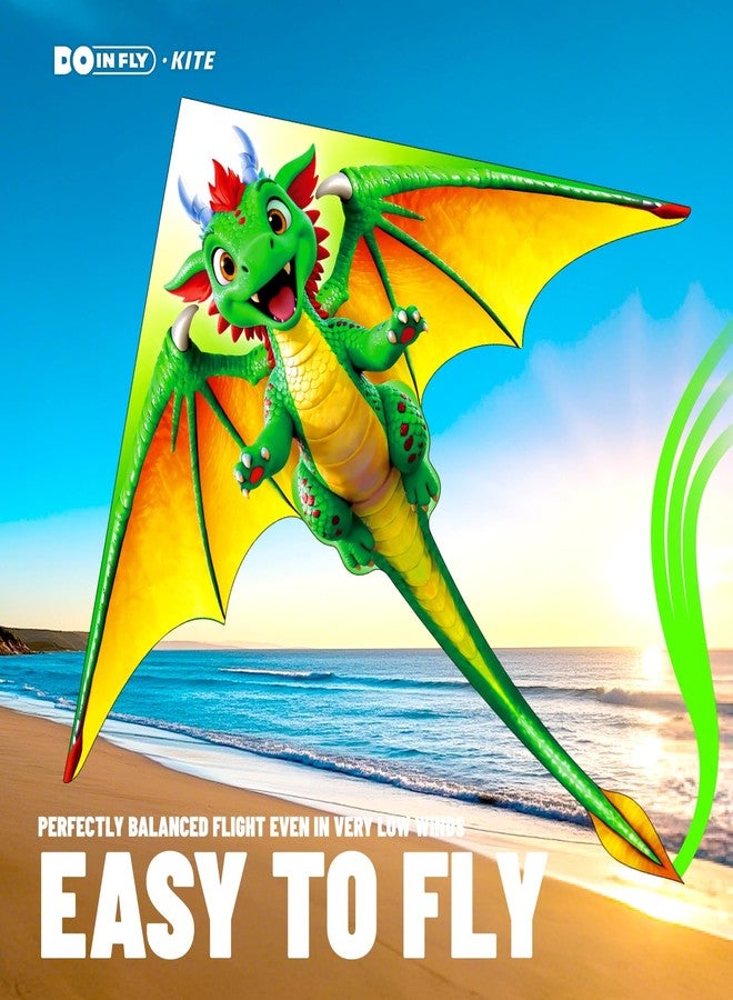 Doinfly Cartoon Dragon Kite is Suitable for Children and Teenagers, Including Boys and Girls. This Kite is Extremely Easy to Fly and is Perfect for Family outings, Outdoor Games and Activities. - Image 4
