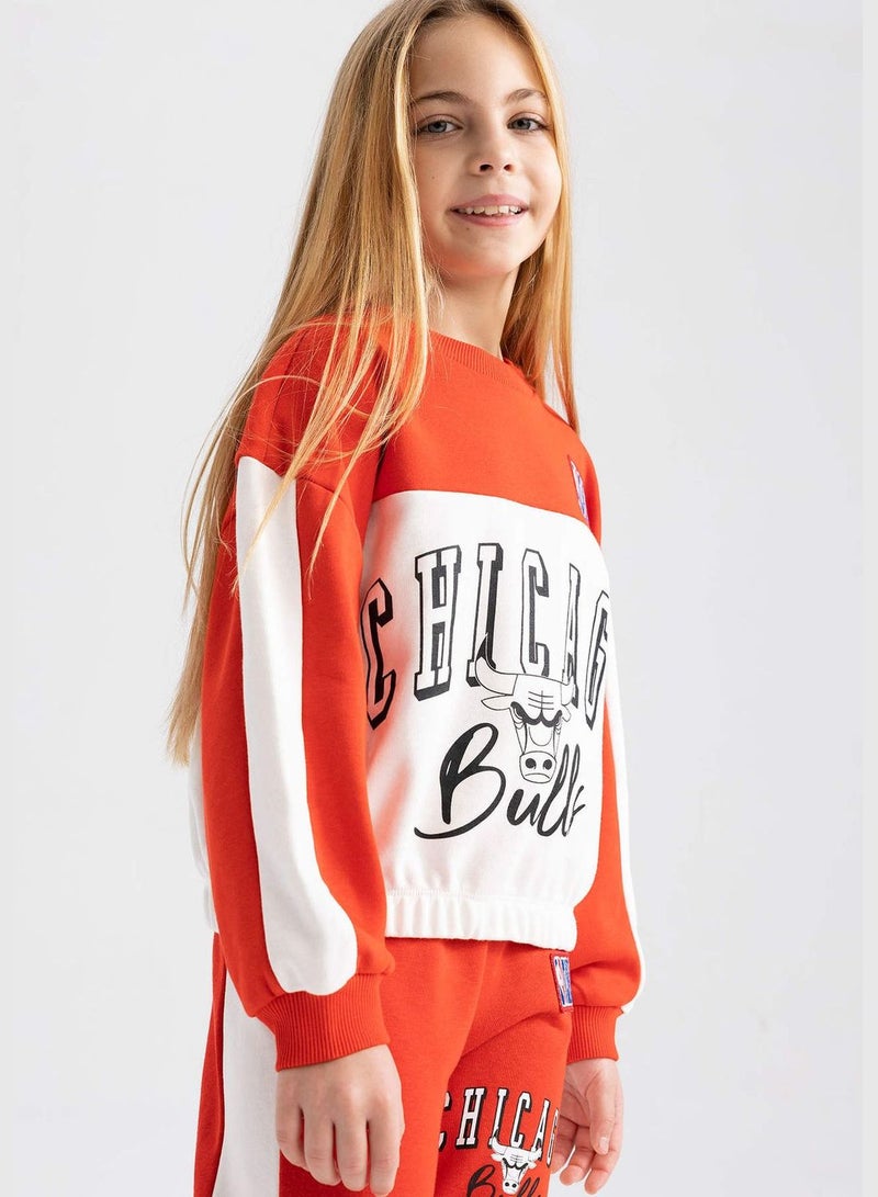DeFacto Girl NBA Chicago Bulls Licenced Long Sleeve Knitted Sweatshirt  - Image 3