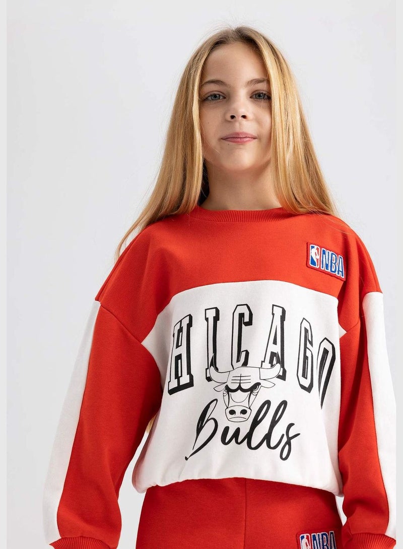 DeFacto Girl NBA Chicago Bulls Licenced Long Sleeve Knitted Sweatshirt  - Image 4