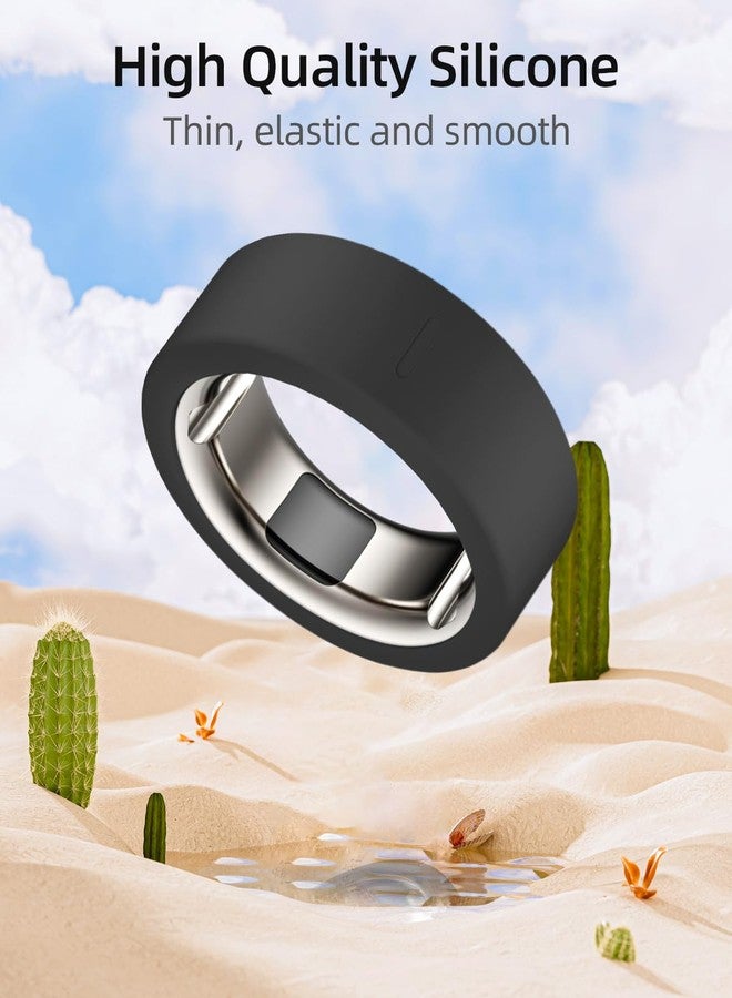 BandSmith Silicone Ring Cover Compatible with Oura Ring Protector, Elastic Case for Oura Ring Gen 4/3 Working Out - Patent Protected (Black+Clear+White, S for 678910) - Image 3