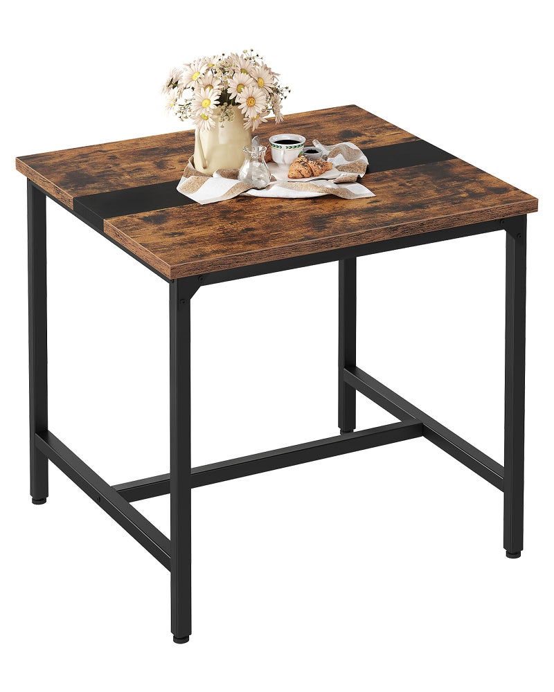 CHOEZON Square Kitchen Dining Table, 29.5'' Dining Table, Small Dining Tables, Writing Desk, Coffee Tables, for Restaurant, Living Room, Apartment, Rustic Brown and Black TCZ02BF - Image 1
